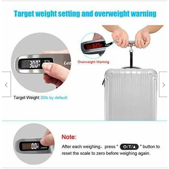LETSFIT Portable SUITCASE Digital LUGGAGE SCALE for Travelers - Picture 7 of 9